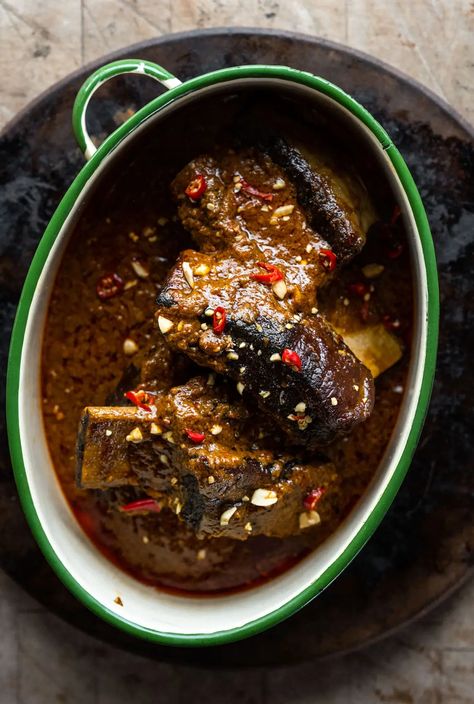 Beef Short Rib Rendang Curry Recipe | Pipers Farm Recipes Beef Chuck Ribs, Rendang Curry, Beef Rendang Recipe, Farm Recipes, Vegan Curry Recipes, Beef Short Rib Recipes, Chuck Steak, Short Ribs Recipe, Slow Cooked Beef