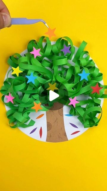 Go Green Crafts For Kids, Tree Projects For Preschool, Painting Kindergarten, Green Crafts For Kids, Tree Crafts For Kids, Paper Tree Craft, Summer Arts And Crafts, Paper Craft Ideas, Green Craft