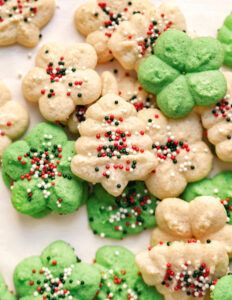 Gluten Free Spritz Cookies Recipe, Gluten Free Spritz Cookies, Buttery Spritz Cookies, Gluten Free Holiday Cookies, Spritz Cookie Recipe, Gluten Free Christmas Cookies, Dairy Free Baking, Gluten Free Holiday, Easy Christmas Cookie Recipes