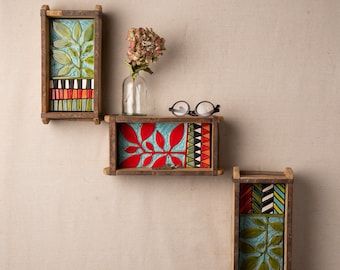 Ceramic Wall Sculpture, Pretty Storage, Unique Shelves, Brick Molding, Ethnic Home Decor, Colorful Ceramics, Mosaic Wall Art, Indian Decor, Indian Home Decor