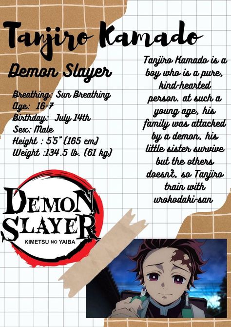 Tanjiro Kamado 
Demon slayer Tanjiro Printable, Tanjiro Journal, Demon Slayer Journal, Journal Book Design, Anime Notebook, Anime Characters Birthdays, Demons Layer, Korean School, Diary Writing