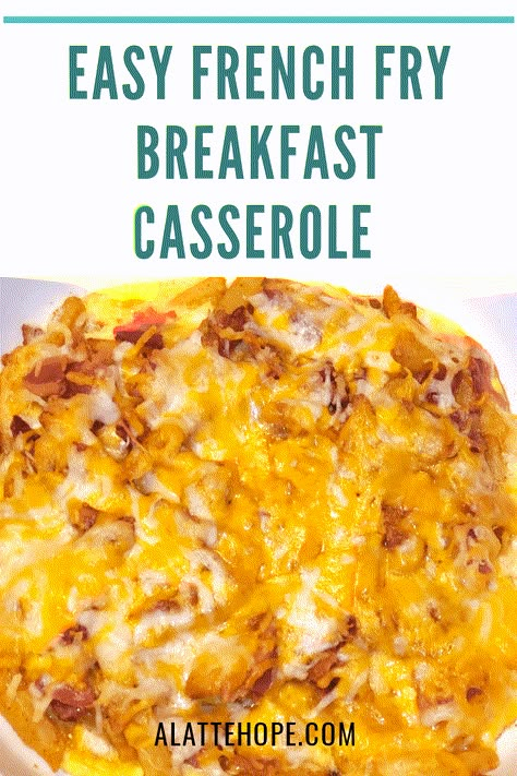 This past Saturday, I was feeling lazy and I didn’t have a lot of ingredients to work with. I didn’t have a fresh veggies such as an onion, bell peppers, or mushrooms (eww). I didn’t have hash browns either so I thought, why not use french fries in a brunch casserole!! Click to see recipe! . . #alattehope #recipe #brunch #breakfast #breakfastcasserole #breakfastmeal #breakfastrecipe #easyrecipe #easybreakfastrecipe Breakfast French Fries, French Fry Dishes, Recipes Using Leftover French Fries, Breakfast Casserole With French Fries, Leftover French Fries Recipes, Leftover Fries Recipes, Leftover Fries Ideas, What To Do With Leftover French Fries, Recipes With French Fries