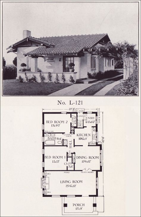 Spanish Bungalow Floor Plans, Spanish Bungalow House Plans, Small Bungalow House Plans, Spanish Style House Plans, Vintage Bungalow, Spanish Homes, Small Bungalow, Spanish Bungalow, Bungalow Floor Plans