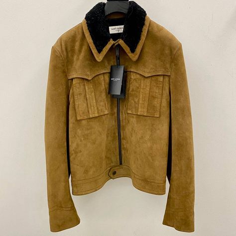 Saint Laurent Paris Saint Laurent Suede Shearling Jacket in Large | Grailed Men's Outerwear, Saint Laurent Paris, Paris Saint, Shearling Jacket, Mens Outerwear, Leather Jackets, Military Jacket, Saint Laurent, Leather Jacket