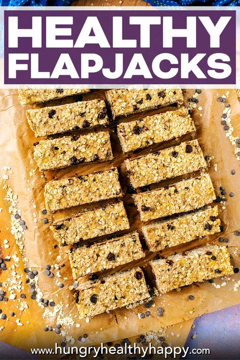 Sweet and slightly chewy flapjacks are probably something you ate a lot of as a kid, I know I did. We have lightened them up by sweetening them with banana and honey for these Healthy Flapjacks. These refined sugar free flapjacks are perfect for lunch boxes and so easy that kids can get involved with making them. There are so many ways to adapt them with your favourite add-ins too! Healthy Flapjack, Chocolate Flapjacks, Flapjack Recipe, Healthy Nutrition Plan, Brown Spots Removal, Juice Diet, Easter Baking, Bliss Balls, Healthy Oatmeal