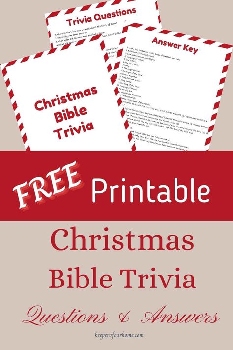 Christmas Bible Trivia Questions - keeper of our home Bible Christmas Trivia With Answers, Simple Games For Preschoolers, Christmas Bible Trivia With Answers, Christmas Bible Trivia Free Printable, Bible Games For Youth Free Printables, Bible Christmas Games, Christmas Games For Womens Ministry, Bible Trivia For Adults, Christmas Church Games