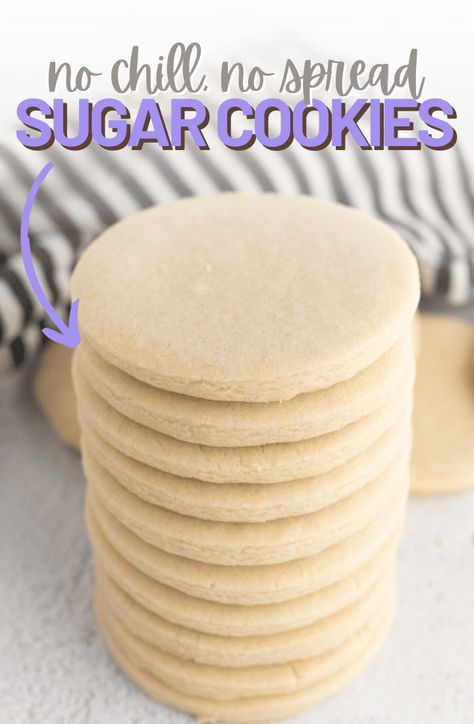 EASY Sugar Cookies Recipe (No Chill, No Spread) + Tips - Cooking With Karli No Spread Sugar Cookies, No Spread Sugar Cookie Recipe, Sugar Cookie Recipe No Chill, Roll Out Sugar Cookies, Cooking With Karli, Perfect Sugar Cookies, Sugar Cookie Recipe Easy, Best Sugar Cookie Recipe, Rolled Sugar Cookies