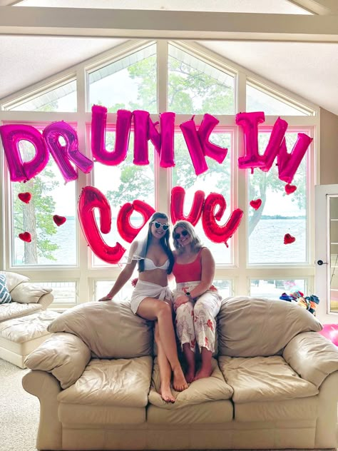 Drink In Love Bachelorette, Drunk In Love Hen Party, Drunk In Love Bachelorette Outfits, Pink Themed Bachelorette Party, Valentines Bachelorette Party, Drunk In Love Bachelorette Party Theme, Love Bachelorette Theme, Valentines Engagement Party, Drunk In Love Bachelorette Party