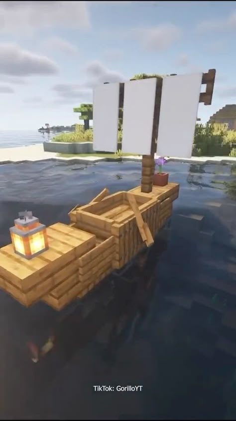 xoarcky on Instagram: Small Boat Design 🚣‍♀️ Follow: @DailyMinecraftDesign👈🏻 Follow: @DailyMinecraftDesign👈🏻 ════════════════ ✉ • Save this post for later 🤝🏻 •… Small Cool Minecraft Builds, Minecraft Medieval Boat Dock, Tiny Boat Minecraft, Small Pirate Ship Minecraft, Minecraft Beach Village Ideas, Dock Design Minecraft, Minecraft Fishing House Interior, Minecraft Small Boat Ideas, Fishing Boat Minecraft