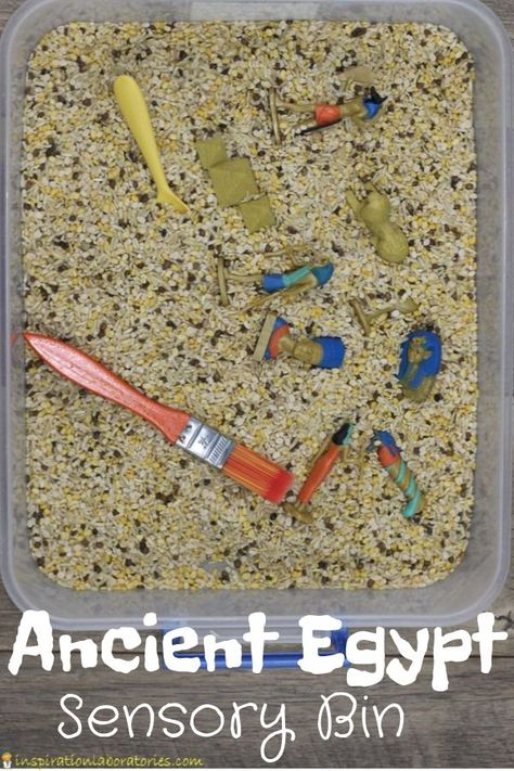 Ancient Egypt Sensory Bin | Inspiration Laboratories Ancient Egypt Unit Study, Ancient Egypt Crafts, Ancient Egypt Activities, Ancient Egypt For Kids, Egypt Activities, Egyptian Crafts, Ancient Egypt Projects, Egypt Crafts, Egypt Project