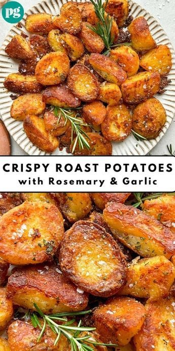 British Crispy Potatoes, Double Roasted Potatoes, Rosemary Food Recipes, Thanksgiving Roasted Potatoes, Italian Christmas Dinner Sides, Extra Crispy Potatoes, Thanksgiving For Two Recipes, Easy Dinner Potatoes, Fresh Potato Recipes