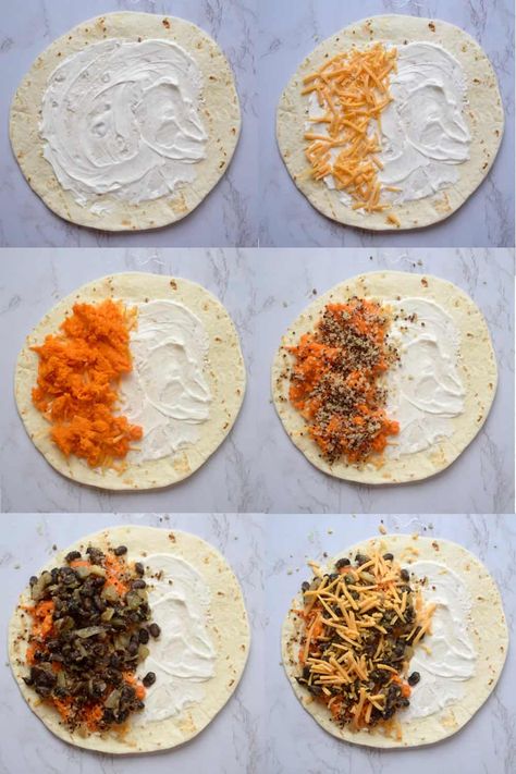 Black Bean Sweet Potato Quesadilla, Sweet Potato And Black Bean Quesadilla, Sweet Potato Black Bean Quesadilla, Refried Bean Quesadilla Recipes, Black Bean Quesadilla Recipes, Potato Quesadilla, Veg Crispy, Bean Quesadilla, Black Bean Quesadilla