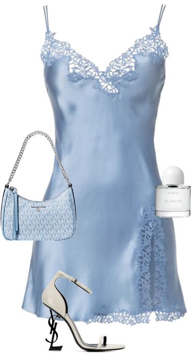 icy Outfit | ShopLook Light Blue Purse, Blue Purse, Icy Blue, Outfit Maker, Light Summer, Outfit Shoplook, Blue Silk, Eye Drawing, Modern Fashion