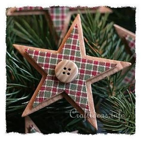 Easy To Make Christmas Ornaments, Christmas Paper Craft, Rustic Christmas Ornaments, Recycled Cardboard, Ornament Tutorial, Country Stars, Christmas Ornaments Homemade, Click Photo, Christmas Ornament Crafts