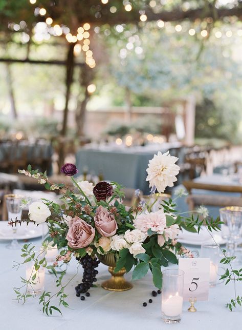 The most beautiful outdoor wedding with two gowns that sparkle and shine and a color palette of peach, pink, deep red and purples that feel so luxe and romantic.   LINENS La Tavola Fine Linen Rental PHOTOGRAPHY Laura Gordon Photography FLORAL DESIGN Amanda Vidmar WEDDING DRESS Lihi Hod CAKE Perfect Endings CATERING Elaine Bell Catering HAIR + MAKEUP Urban Beauty Loft LIGHTING Got Light WEDDING VENUE Campovida RENTALS Encore Events Rentals PLANNING AND DESIGN Glow Events Wedding Cakes Red, Red Rose Wedding Cake, Cheap Wedding Table Centerpieces, Beauty Loft, Lihi Hod, Urban Beauty, Loft Lighting, Beautiful Outdoor Wedding, Light Wedding