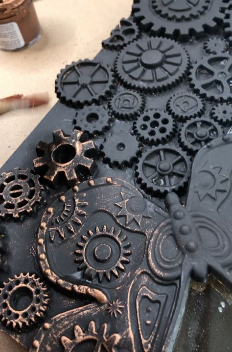 Amazing Steampunk Design With WoodUbend - WoodUbend Steampunk Projects, Steampunk Diy Crafts, Steampunk Mixed Media Art, Diy Steampunk, Steampunk Mixed Media, Steampunk Wall, Steampunk Theme, Steampunk Crafts, Industrial Steampunk