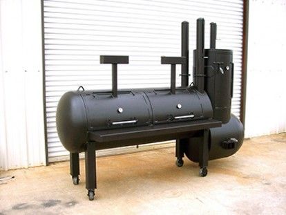 1-adv_stationary_6999 Custom Bbq Smokers, Bbq Smoker Trailer, Bbq Pit Smoker, Custom Bbq Pits, Wood Smokers, Cooking Outdoors, Grill Ideas, Barbecue Smoker, Barbecue Pit