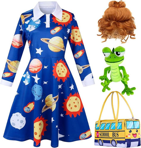 teacher halloween costumes teacher costumes teacher halloween group costumes Ms Frizzle Dress, Ms Frizzle Costume, Curly Red Wig, Frizzle Costume, Miss Frizzle, Teacher Halloween Costumes, Ms Frizzle, Teacher Costumes, Red Wig