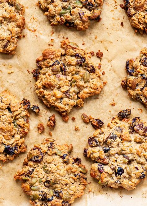 Oat and Tahini Breakfast Cookies Tahini Breakfast, Energy Bars Healthy, Sweet Toast, Cookies For Breakfast, Instagram Cookies, No Egg Desserts, Breakfast Bars, Simply Recipes, Make Ahead Breakfast