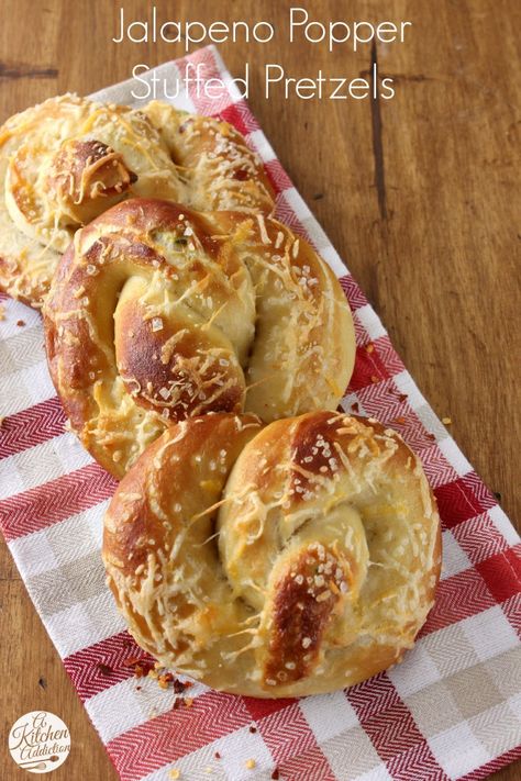 Stuffed Foods, Popper Recipes, Stuffed Pretzels, Recipes Using Cream Cheese, Pretzel Dogs, Bread Display, Work Recipes, Frosted Lemonade, Jalapeno Recipes