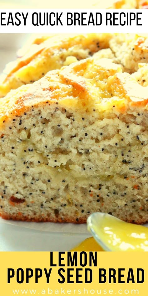 Lemon Poppy Seed Bread, William Sonoma Recipes, Poppy Seed Bread, Quick Bread Recipes Easy, Lemon Poppyseed Bread, Seed Bread, Lemon Poppy Seed, Curd Recipe, Fruit Bread