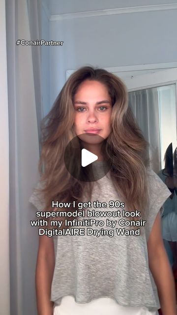 Kelsey Anderson on Instagram: "How I get the 90s supermodel blowout with my InfinitiPRO by @conair DigitalAIRE Drying Wand 

#conairpartner 

 *Extreme heat damage occurs with temperatures above 300°F. This unit protects hair from extreme heat damage because it has a maximum temperature of 255°F. Damage could vary based on hair condition." Kelsey Anderson Hair, Supermodel Blowout, 90s Supermodel Hair, 90s Blowout Hair, Supermodel Hair, Kelsey Anderson, Blowout Hair, Heat Damage, Extreme Heat