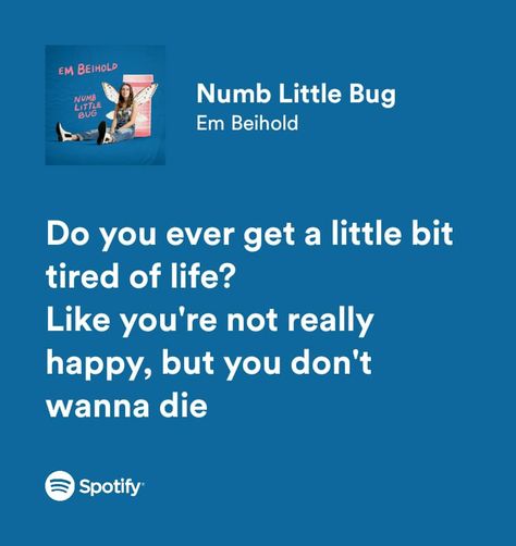 Numb Little Bug Song, Numb Little Bug Lyrics, Numb Lyrics, Bug Songs, Emotionally Numb, Marlene Mckinnon, Singer Dr, Lyric Poem, Song Ideas