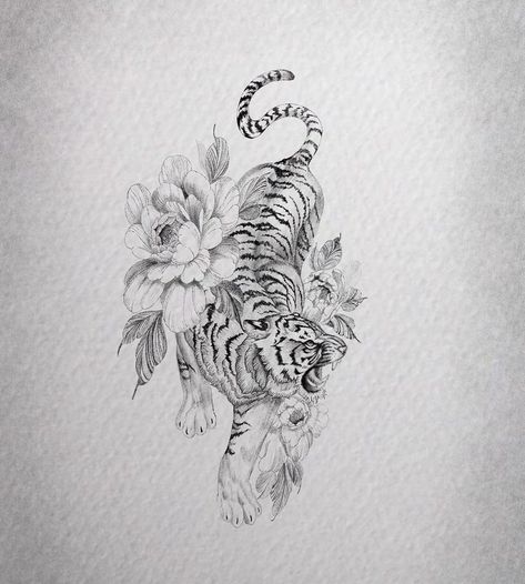 Lion Growling Tattoo, Chinese Tiger Tattoo For Women, Cool Tiger Tattoos, Tattoos Forearm Women, Feminine Tiger Tattoo For Women, Tiger With Flowers Tattoo, Tiger Thigh Tattoo, Tiger Tattoo For Women, Tiger Back Tattoo