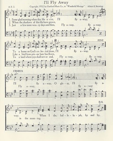 I'll Fly Away-I remember as a child attending church, this song being song with much gusto and cheer. Great Is Thy Faithfulness Sheet Music, O Come All Ye Faithful Sheet Music, Old Gospel Hymns, Praise To The Lord The Almighty Hymn, Gospel Song Lyrics, Hymn Of Heaven Phil Wickham, Hymns Of Praise, Hymn Music, Hymn Sheet Music