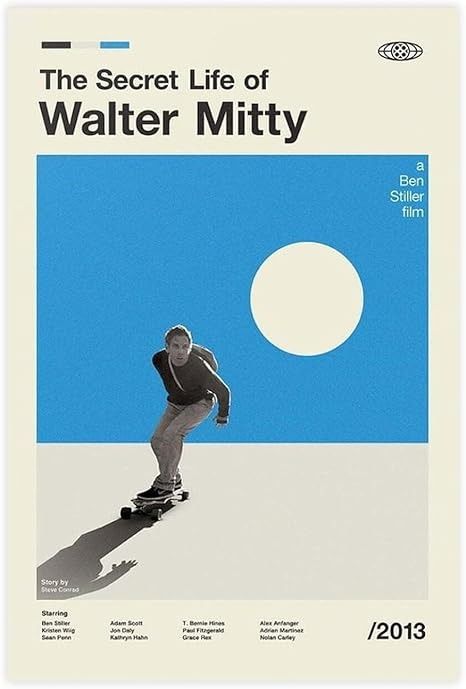 Amazon.com: Movie Posters The Secret Life Of Walter Mitty Poster Canvas Poster Bedroom Decor Sports Landscape Office Room Decor Gift Unframe: Unframe:16x24inch(40x60cm): Posters & Prints The Secret Life Of Walter Mitty Poster, The Secret Life Of Walter Mitty, Walter Mitty Poster, Mitty Movie, Secret Life Of Walter Mitty, Minimalist Movie Posters, Life Of Walter Mitty, Art Movies, Walter Mitty