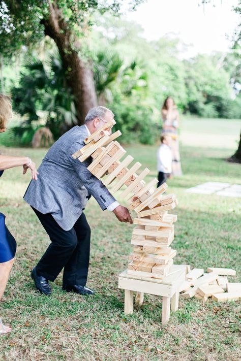 Image Wedding Guest Activities, Jenga Wedding, Fun Wedding Activities, Lawn Games Wedding, Wedding Reception Entertainment, Cocktail Party Decor, Reception Games, Wedding Games For Guests, Reception Activities