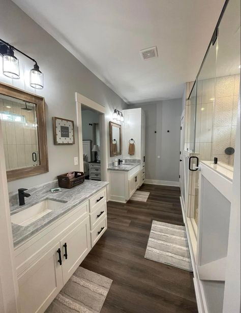 Blueprint Bathroom Master Bath, Basement Master Suite Bathroom, Master Bath Remodel Separate Vanities, Shower For 2 People, Closet In Restroom Ideas, Double Toilet Master Bath, Laundry Room Closet Combo Master Bath, Two Seperate Bathroom Vanities, Master Bath Seperate Vanity Ideas