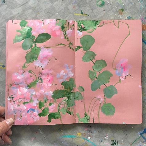 Sonal Nathwani Art, Sonal Nathwani, Painting Sketchbook, Sketchbook Painting, Art Zine, Sketch Painting, Flower Art Painting, Botanical Art, Pretty Art