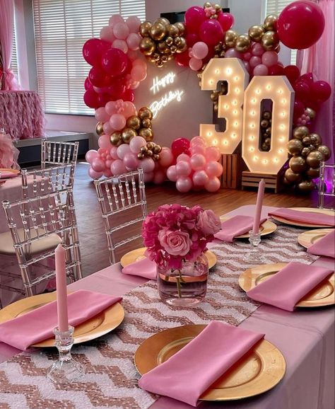 30th Birthday Lights, Pink Birthday Brunch Decor, 21 Shades Of Pink Party Decorations, Different Shades Of Pink Birthday Party, 20 Shades Of Pink Birthday Party, All Pink 21st Birthday Party, Shades Of Pink Birthday Party Decorations, 50 Shades Of Pink Sweet 16, 30 Shades Of Pink Birthday Party