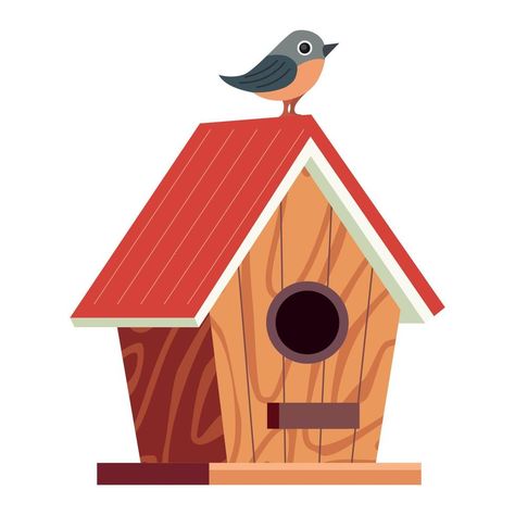 wooden birdhouse for birds. house for animals. flat vector illustration. Bird House Illustration, Birdhouse Illustration, Jesus Cleanses The Temple, Birds House, Wooden Birdhouse, Flat Vector Illustration, House Illustration, Christmas Bird, Teaching Preschool