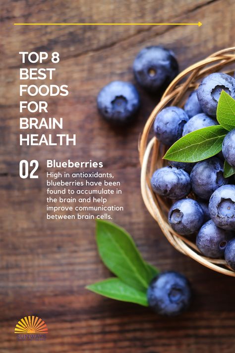 Did you know blueberries can improve the communication between brain cells? Pretty powerful for a little berry! Check out the top 8 brain-boosting foods that can help boost your brain and prevent Alzheimer's. #alzheimersawarenessmonth #caregivers #alzheimercaregivers #brainboostingfoods #preventionmedicine Brain Foods, Good Brain Food, Inflammation Recipes, Brain Healthy Foods, Brain Boosting Foods, Anti Inflammation Recipes, Mind Diet, Brain Diseases, Brain Gym