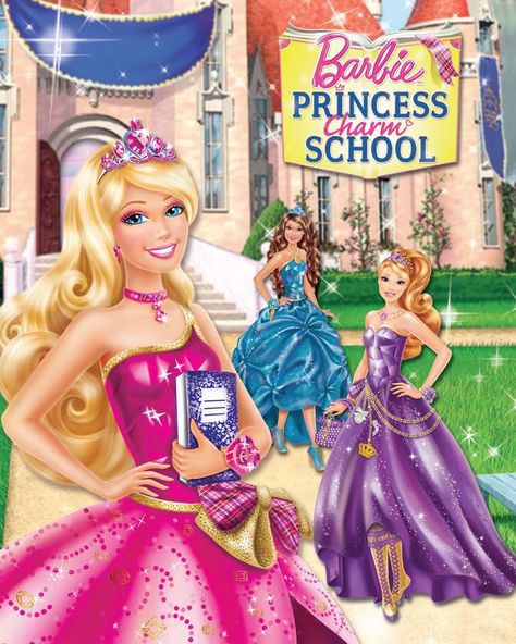 23. Barbie: Princess Charm School (2011) #Barbie Movies in Order #movies #posters #HD #Wallpapers #cover #classic #art #shows #WithLink #ProfileWithMore Princess Friends, Barbie Princess Charm School, Barbie Rapunzel, Princess Charm School, Barbie Fairytopia, Barbie Books, Princess Charming, Princess Movies, Barbie Cartoon