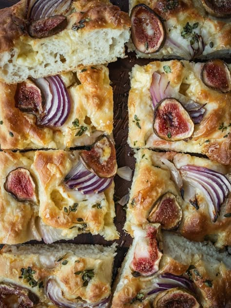 Fig Onion Cheddar Focaccia (Easy No Knead Bread Recipe) - Urban Farm and Kitchen Shawarma Spice Blend, Homemade Shawarma, Shawarma Spice, Focaccia Bread Art, Fancy Snacks, No Knead Focaccia, Easy No Knead Bread, Focaccia Recipes, Italian Christmas Dinner