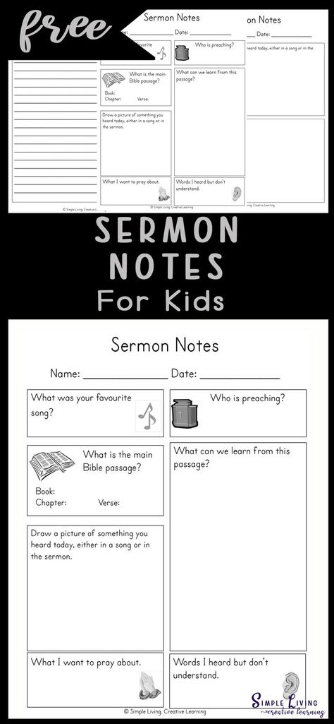 Sermon Notes for Kids Kids Sermon Notes Free Printable, Sermon Notes Template Free Printable, Sermon Notes Template, Sermon Notes For Kids, Sermons For Kids, Free Sermons, Kids Church Activities, Church Notes, Childrens Sermons