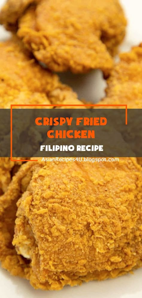 Tasty and delicious. This Filipino crispy fried chicken is one of our family favorites. Fish sauce adds flavor to this awesome dish. #Filipino #Recipes #Chicken Chicken Filipino Recipe Dishes, Fried Chicken Breading Recipe, Chicken Filipino Recipe, Filipino Recipes Chicken, Jollibee Fried Chicken, Filipino Fried Chicken Recipe, Filipino Fried Chicken, Filipino Chicken Recipes, Chicken Recipes Pinoy