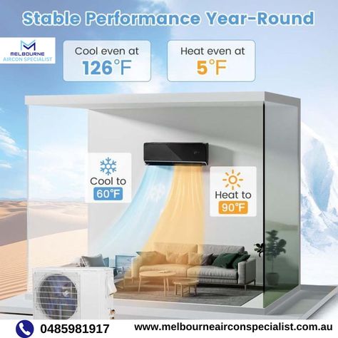 Stay comfortable year-round with Melbourne Aircon Specialist! 🌞❄ Whether it's scorching heat or a freezing day, our expert air conditioning system installations ensure stable performance in every season. From Melbourne to nearby suburbs like Bendigo, Ballarat, Geelong, and Somerville, we've got you covered. Contact us for expert installation: 📞 1300 001 690 📧 info@melbourneairconspecialist.com.au https://melbourneairconspecialist.com.au/ #melbourneaircon #airconinstallation #geelong #cola... Ductless Ac Unit, Ductless Ac, Wall Mounted Air Conditioner, Mini Split Air Conditioner, Heat Pump Installation, Split Air Conditioner, Inverter Ac, Heat Pump System, Ac Units