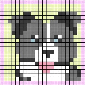 Dog Hama Bead Pattern, Border Collie Cross Stitch, Dog Alpha Pattern, Pixel Art Dog, Dog Pixel Art, Dog Border Collie, Border Collie Art, Pokemon Bead, Pixel Art Templates