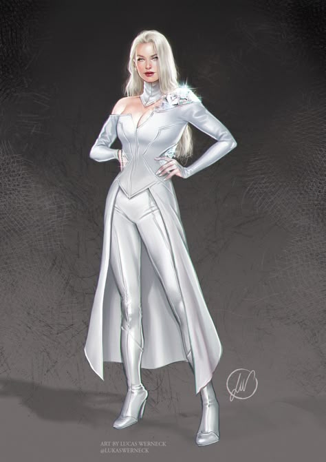 Emma Frost Fashion, Emma Frost Redesign, Xmen Characters, Superhero Costumes Female, Superhero Suits, Super Suit, Kitty Pryde, Super Hero Outfits, Karakter Disney