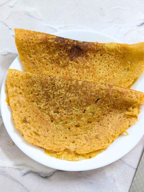 Red Lentil Pancakes - Rachna cooks Red Lentil Pancakes, Lentil Pancakes, Dal Chilla, Moong Dal Chilla, Vegetarian Rice Dishes, Vegan Omelette, Rice Pancakes, Idli Recipe, Brown Lentils