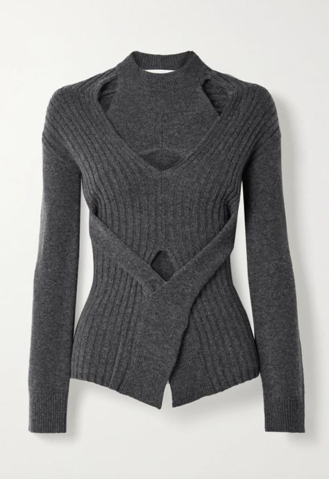 Dion Lee Cutout Wool and Cashmere-Blend Sweater Sweater Trends, Cashmere Blend Sweater, Dion Lee, Sweater Grey, Fall Fashion Trends, Soft Wool, Mode Inspiration, Color Style, Sweater Fashion