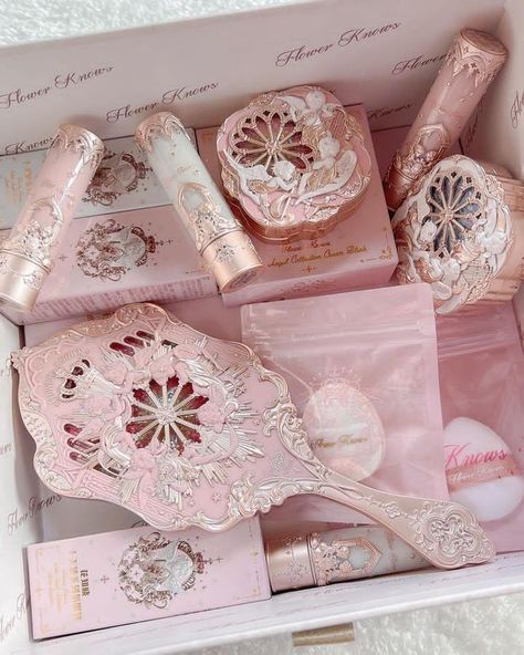 Flower Knows Angel Collection, Bride Box Gift, Pink Princess Aesthetic, Aesthetic Shop, Soft Pink Theme, Magical Makeup, Fancy Makeup, Pink Vibes, Pink Makeup