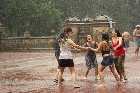 dancing in the rain...yes please :o) People Dancing In The Rain, Stop The Rain, Slippery When Wet, Human Figure Sketches, Rainbow Rain, Rain Painting, Welcome Summer, Love Rain, Walking In The Rain