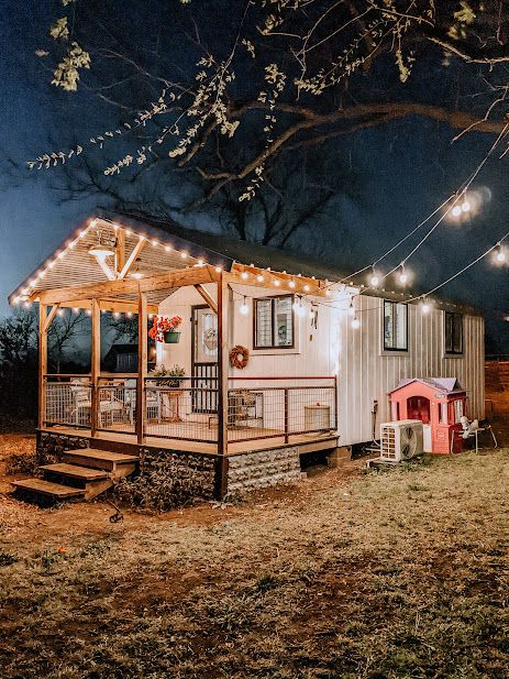 Tiny Houses Outside, 12×24 Tiny Home, Tiny House From Storage Shed Interior, Tiny Metal Building Homes, Tiny Metal House, Graceland Tiny House, Tiny House Metal Building, Tiny Shed Cabin, Shed Tiny Houses