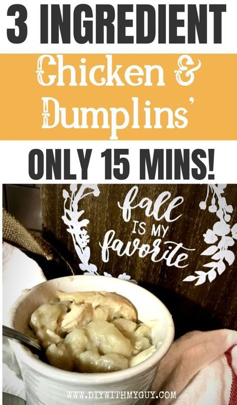 Easy Chicken Recipe Perfect For Fall! Quick and Easy Chicken and Dumplings! Easy Dinner Recipe. #dinner #chicken #easydinner #quickandeasy #cheapdinners #3ingredient #chickenrecipes Easy Chicken Dumpling Recipes, Dumplings Easy, Dumpling Casserole, Easy Chicken And Dumplings, Chicken Dumpling, Recipes Using Rotisserie Chicken, Chicken Dumplings Recipe, Easy Chicken Recipe, Chicken Dumplings