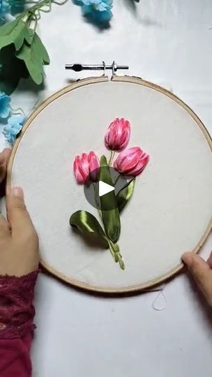 119K views · 7K reactions | Tulip Flower Ribbon Embroidery Design | How to make ribbon embroidery with design of tulip flower | By Asnimar Embroidery | Facebook Tulip Embroidery, Silk Ribbon Embroidery Patterns, Tulip Design, Motif Design, How To Make Ribbon, Flower Border, Silk Ribbon Embroidery, Tulips Flowers, Ribbon Embroidery